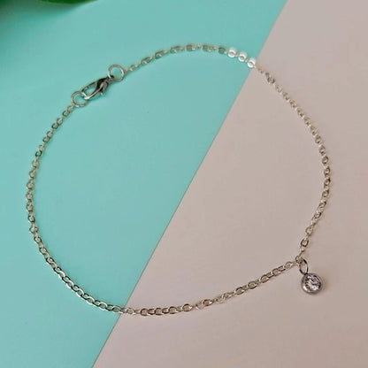 Silver Zirconia Anklet