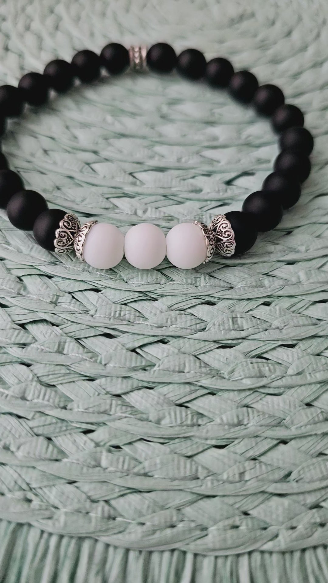 Black Matte Agate Bracelet
